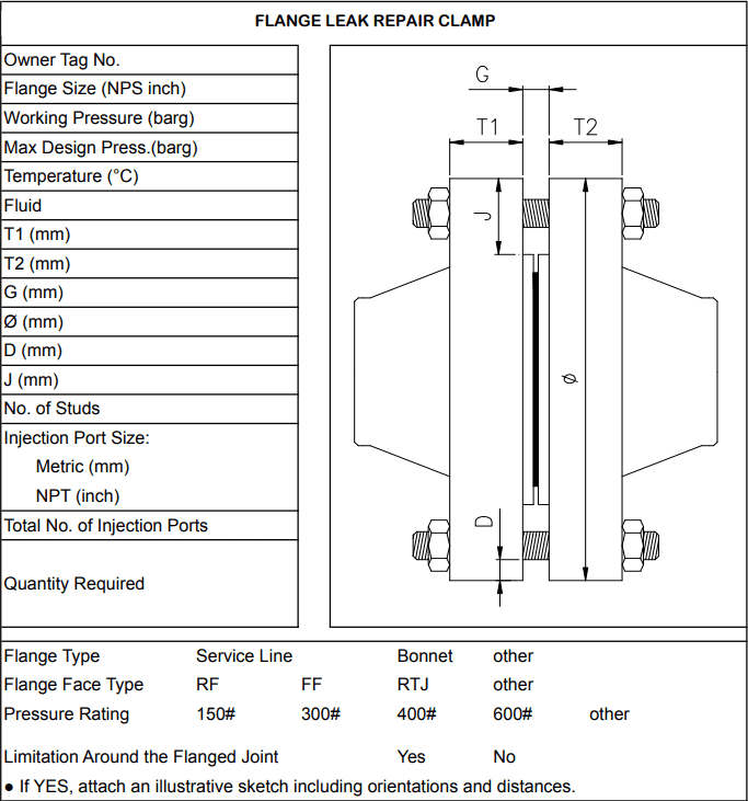 Drawing of Slnage repaire flange